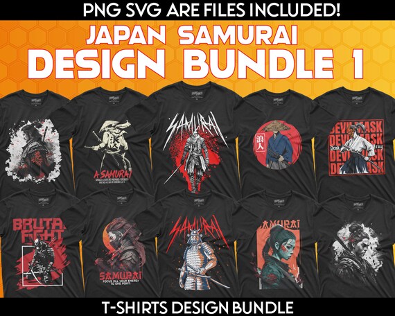 50 Japon Samurai Bundle 1 Coleccion de paquetes de camisetas diseno de camisetas pod eps png svg para dtg dtf e impresion por sublimacion. Etsy Mexico