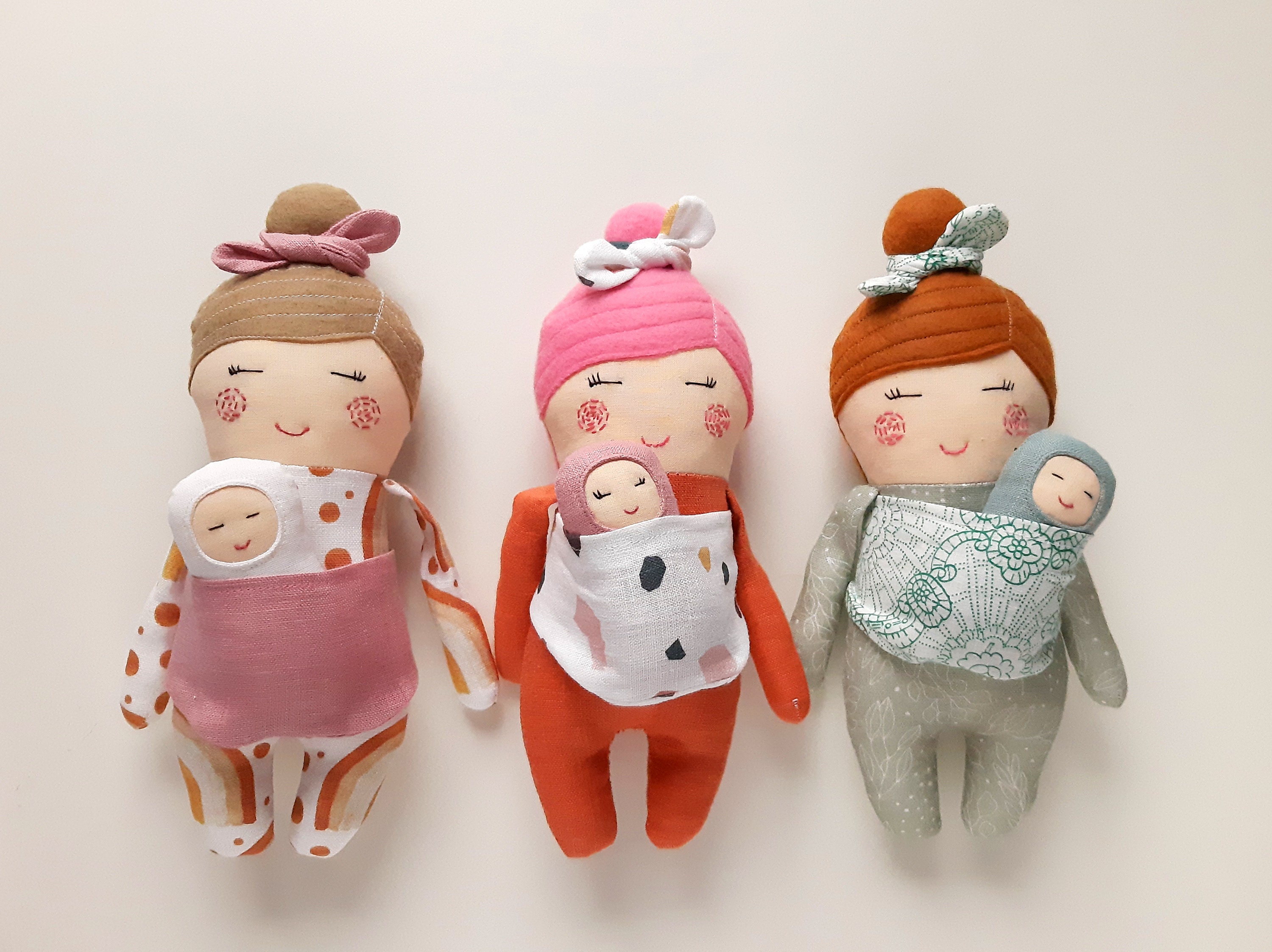 Mommy and Baby Doll SEWING PATTERN PDF Rag Doll Pattern Mom Doll With