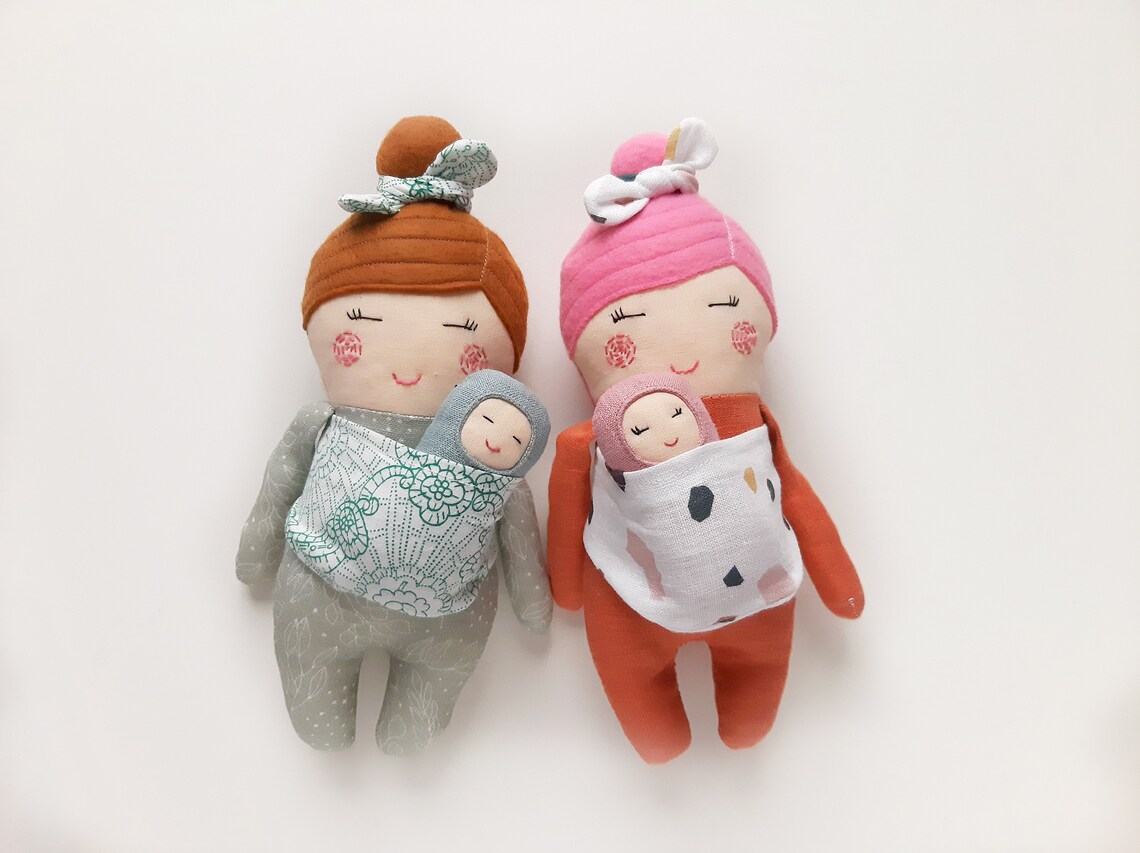 Mom and Baby Doll SEWING PATTERN PDF Rag Doll Pattern Doll Etsy