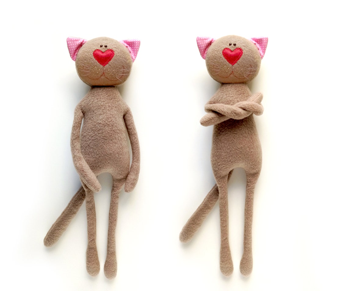 Cat SEWING PATTERN Stuffed Animal Pattern Plush Cat Doll Rag - Etsy