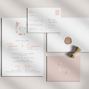 Rustic-Chic &quot;Floral Crown&quot; Wedding Invitation Set