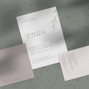 Ready-to-print wedding invitation kit "natural elegance"