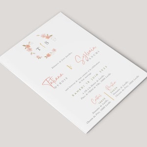 Template d'invitation de mariage champêtre-chic "Couronne Florale"