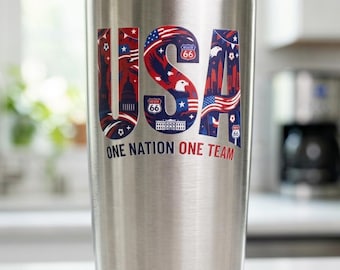 Vaso térmico personalizado de acero inoxidable con diseño patriótico de EE. UU. (591 ml)