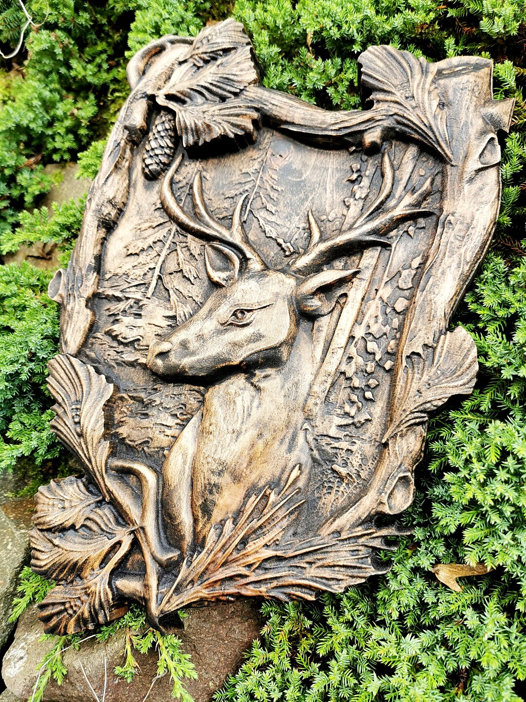 Wood Deer Wood Gift Wall Art Wildlife Wall Decor Deer Head Trophy