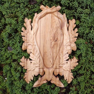 Wooden hunting trophy for a gift under the antlers Wooden gift Wall decoration Wood sculptures for hunters Animal sculpture
