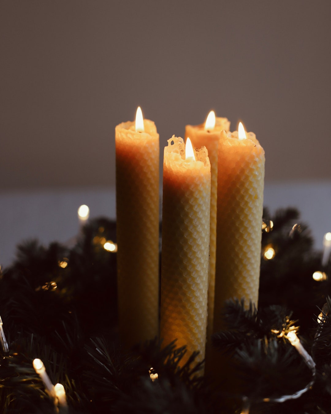 Advent Beeswax Candles 4 Pack 100 Beeswax Christmas Etsy UK