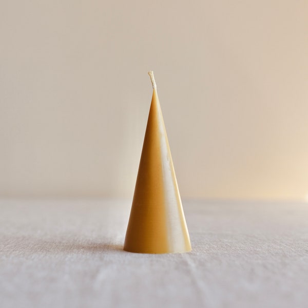 Pillar cone beeswax candle | natural honey scent | autumn winter Christmas home decor | minimalistic design| hygge cosy