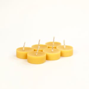 Tealight Candles 6 pack | Beeswax Tealights Candles | Natural Candles | Unscented Candles Eco Friendly 100% Organic Beeswax| Preparing Meals
