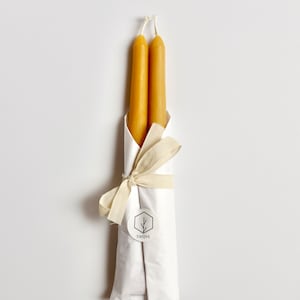 Set of 2 Natural Beeswax Candles - Handmade Tall Taper Candle stick - Candlestick Candles - Dinner Candle - Dripless Candles - Easter Candles