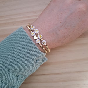 Mum/ Mama/ Mam Gold and Silver Plated Beaded Bracelet. New Mum/ Mum To Be Gift. Stacking MAMA Bracelet. zdjęcie 3