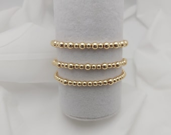 Gold beaded bracelet, stacking bracelet