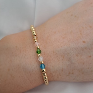 Family birthstone bracelet, personalised birthstone bracelet, custom beaded birthstone bracelet zdjęcie 7