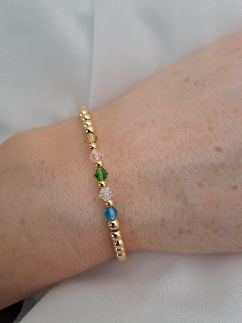 Family birthstone bracelet, personalised birthstone bracelet, custom beaded birthstone bracelet zdjęcie 7