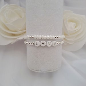 Perle de rocaille de verre et bracelet de perles d'argent, bracelet de perles de rocaille délicates image 2