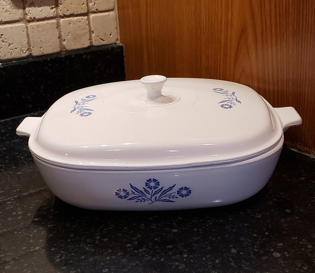 RARE Corning Pyroceram Blue Cornflower Casserole Dish With Lid Etsy