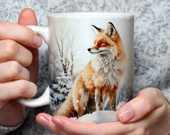 Mug Renard, tasse à café ou thé, idée cadeau hiver