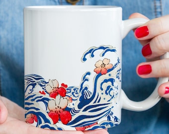 Mug Vague Japonaise, tasse, nature, ocean, voyage, japon, idée cadeau