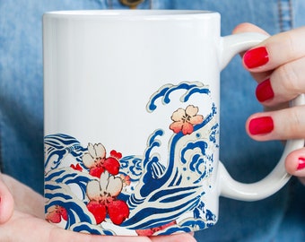Japanese Wave Mug, cup, nature, ocean, travel, Japan, gift idea