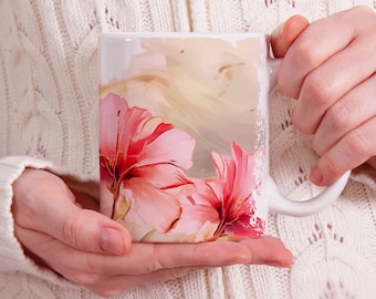 Mug Fleurs  Roses, tasse à café ou thé, nature, idée cadeau