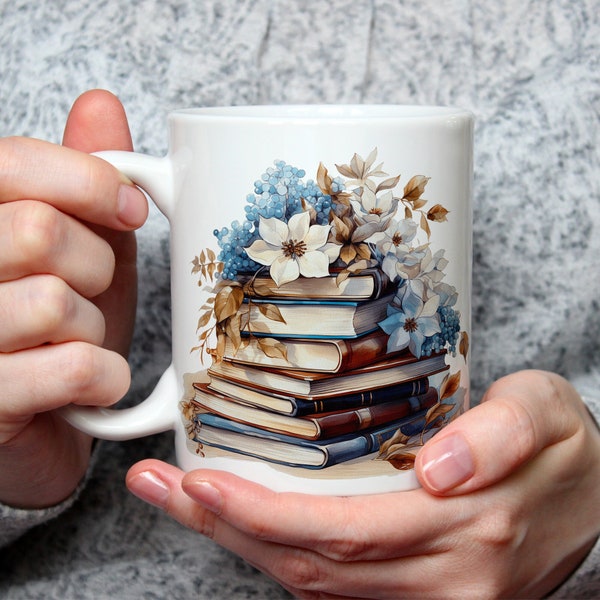 Mug Livres d'Hiver, tasse à café ou thé, livre, idée cadeau