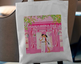 Tote Bag Candy Shop AdeleCha, idée cadeau, Tote Bag pour romans. Taille S