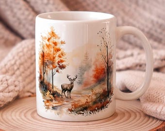 Hello Autumn mug, coffee or tea cup, nature, gift idea