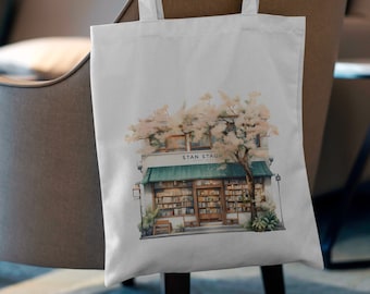 Tote Bag Bookstore de Printemps, sac de romans,  idée cadeau, sac fourre tout. Taille S