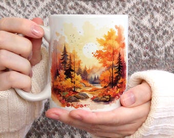 Autumn Landscape Mug, Coffee or Tea Cup, Nature, Gift Idea