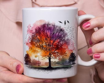 Autumn Park Mug, Coffee or Tea Cup, Nature, Gift Idea