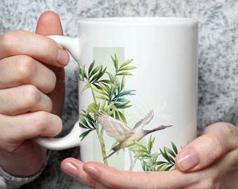 Mug Héron Cendré, tasse à café ou thé, nature, oiseaux, idée cadeau