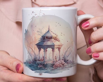 Mug Winter Gazebo , tasse à café ou thé, idée cadeau