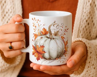 Pumpkin mug, coffee or tea cup, nature, autumn gift idea