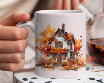 Mug Home Sweet Home, tasse à café ou thé, nature, idée cadeau automne