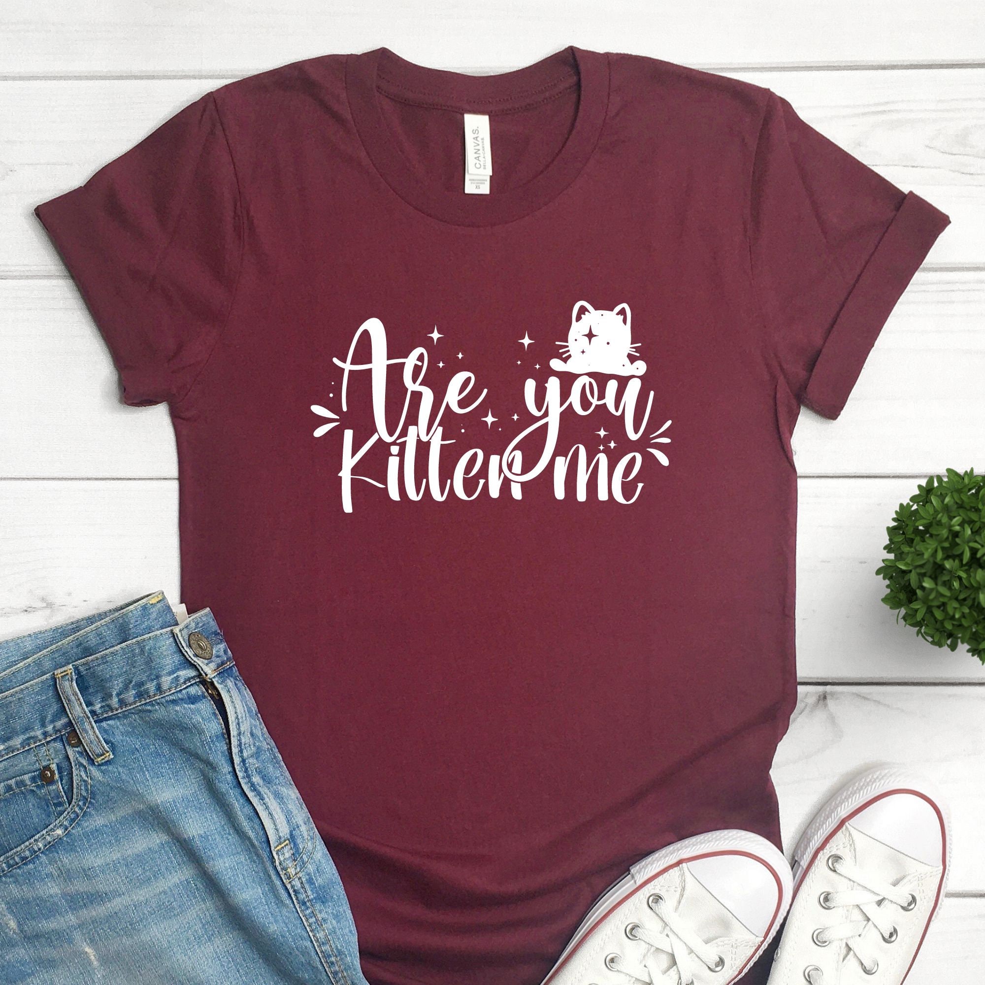 Cute Cat T-Shirt For Women - Casual Short Sleeve Graphic Tee For Cat Lovers (Yellow) - View #5