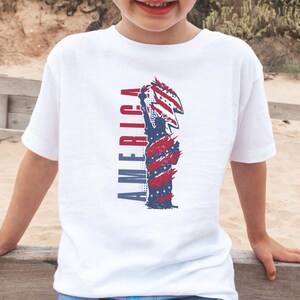 America Statue of Liberty Kids Shirt, 4th of July Toddler Shirt, 4th of July Kids Shirt, July 4th T-Shirt, Trendy Kid Shirt, Fourth of July