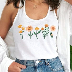 Wild Flowers Tank Top, Floral Tank, Wildflower Tank Top, Nature Lover Tank, Gift for Her, Nature Lover Tee, Womens Tanks, Gift for Women