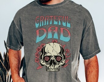 Comfort Colors Grateful Dad T-Shirt, Grateful Dead Shirt, Deadhead Hippie Gift, Grateful Dead Fan, Regalo per papà, Funny Dad T Shirt
