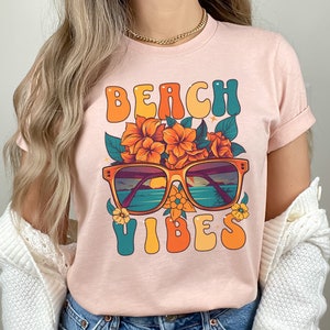 Beach Vibes Shirt, Beach Shirts for Women, Beach T-Shirt, Cute Summer Shirt, Beach T Shirt, Summer Tee, Gift for Her, Summer Gift, Beach Tee