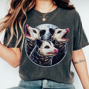 Three Opossums Howling at the Moon Comfort Colors Shirt, Opossum Lover Shirt, Possum Shirt, Funny Opossum Shirt, Animal Lover Shirt, Opossum