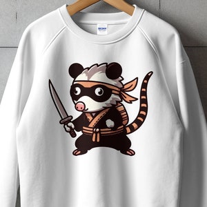 Ninja Opossum Animal Sweatshirt, Opossum Lover Sweatshirt, Opossum Sweatshirt, Animal Lover Shirt, Funny Opossum Sweater, Possum Sweater