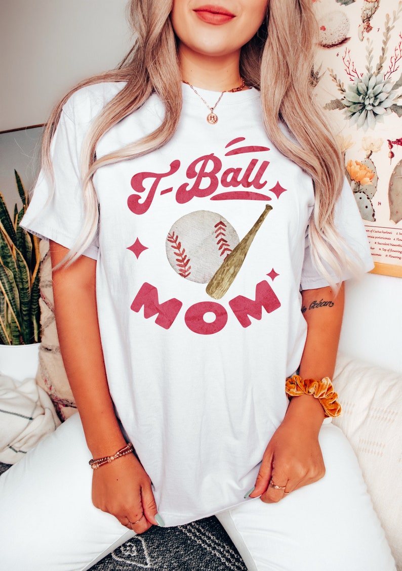 TBall Mom Shirt For Sports Mom, T-Ball Mom Shirt, T Ball Mom T-Shirt, T ball Mom T Shirt, Tball Game Day Shirt, Gift for Mom, Retro Shirt image 2