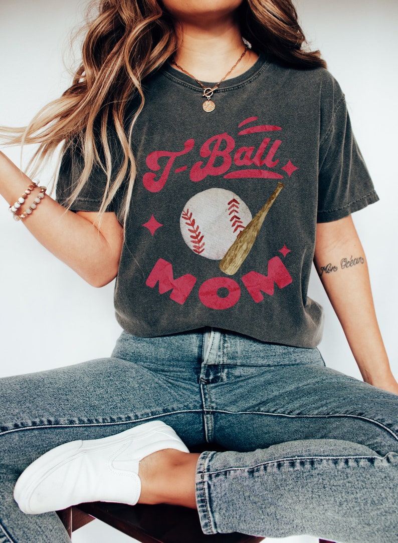 TBall Mom Shirt For Sports Mom, T-Ball Mom Shirt, T Ball Mom T-Shirt, T ball Mom T Shirt, Tball Game Day Shirt, Gift for Mom, Retro Shirt image 1