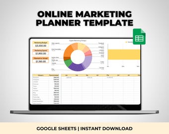 Szablon planu marketingu internetowego, Planer Arkuszy Google (wersja cyfrowa do pobrania)