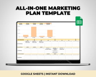 Marketing Campaign Planner Template for Google Sheets, Track Costs, Leads & Plan Marketing Strategies, Editable Template for Small Busines