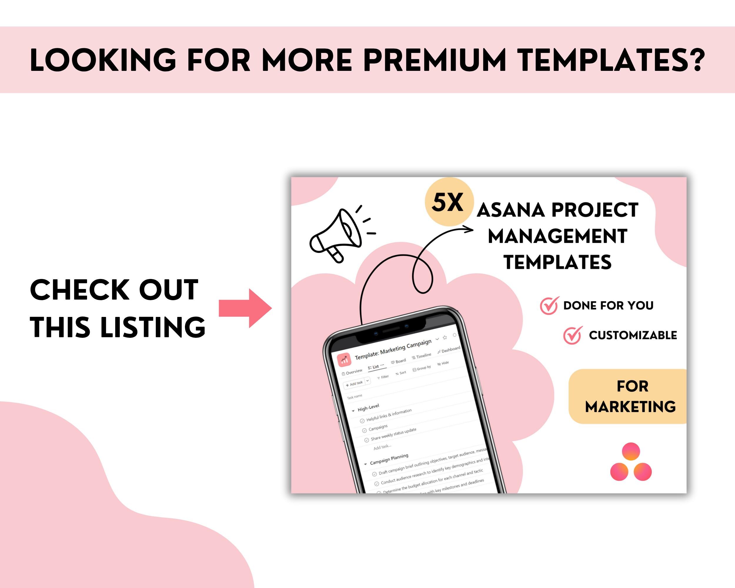Asana Event Planning Template Complete Project Management System