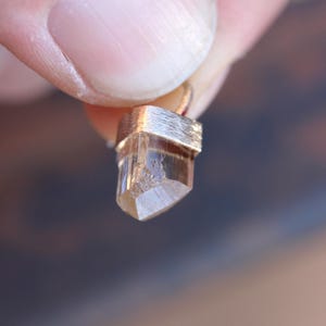 CHAMPAGNE IMPERIAL TOPAZ crystal pendant 14k yellow gold image 2