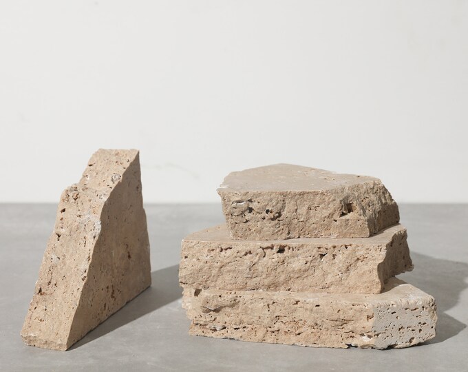 4 Travertine Stones | Product Photography Props | Broken Stone Photo ...