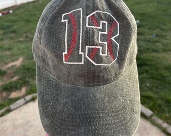 Baseball Mom Hat: Custom Number & Name, Vintage Style Cotton Cap