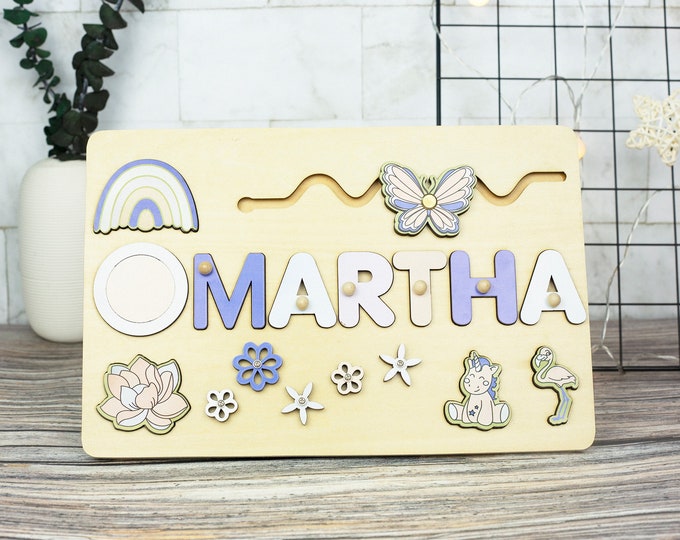 Wooden Name Puzzles, Name Puzzles, Toddler Toys, Gifts For Girls, Gifts For Boys, Gifts For Kids, Baby'S First Easter Gift, Birthday Gifts